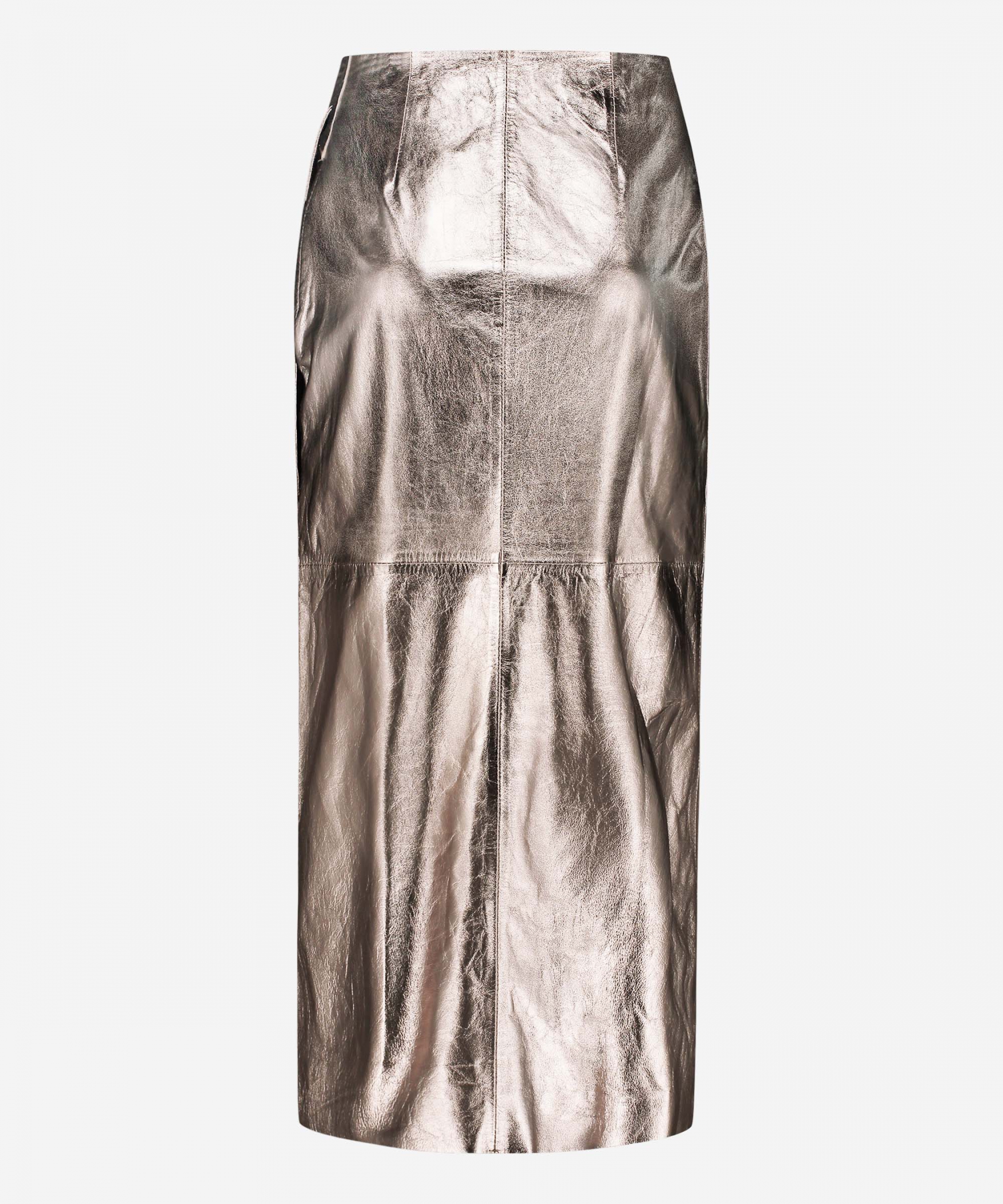 Siara leren rok in Metallic Classic Grey kopen IBANA