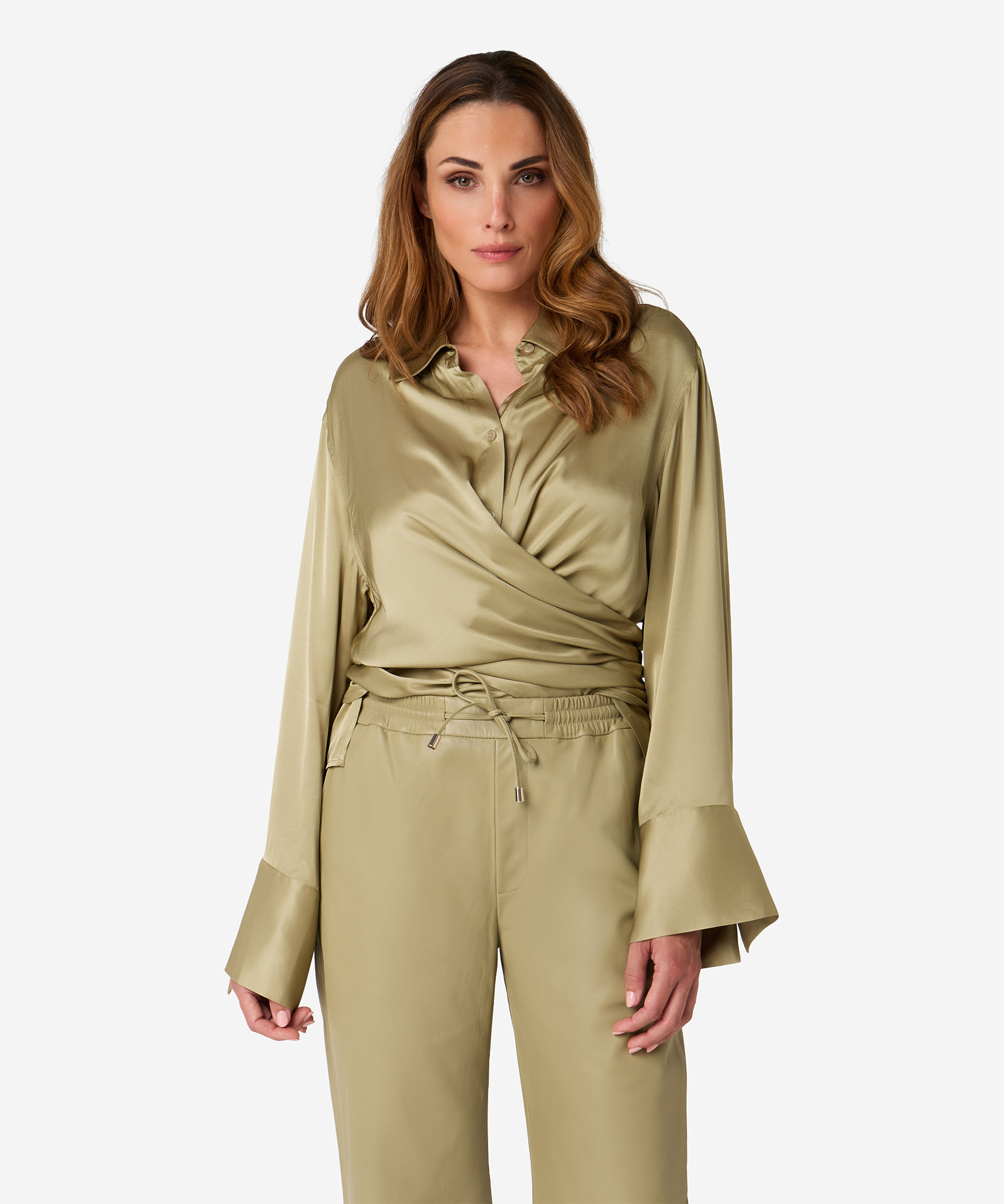 Tatum Satin | Elm Green